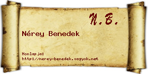 Nérey Benedek névjegykártya
